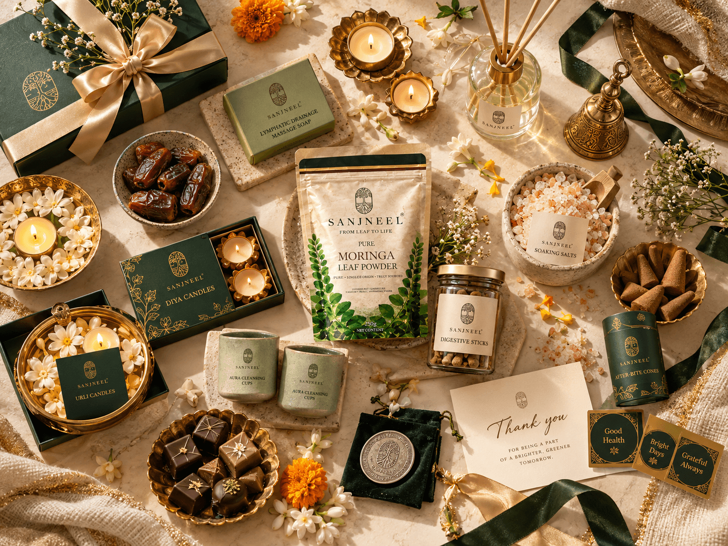 SanjNeel Diwali wellness gifting collection with moringa and festive wellness products